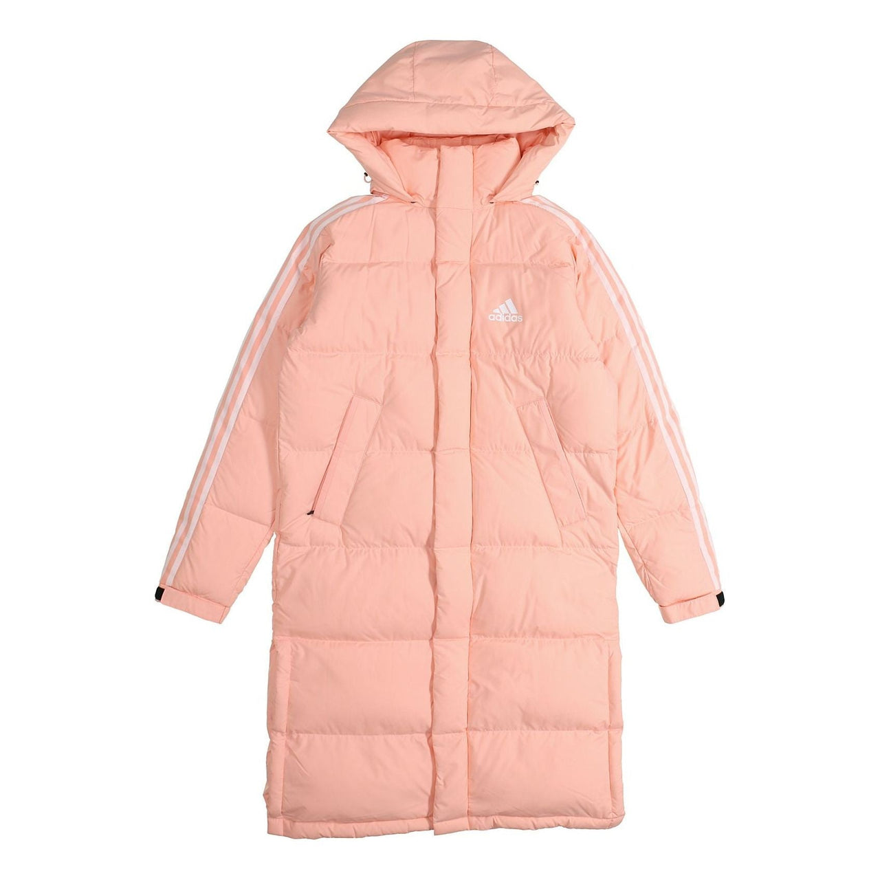 adidas Unisex 3st Long Parka Hooded Down Jacket Pink FQ2087