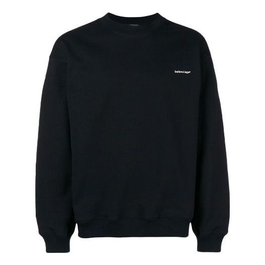 Balenciaga Small Contrast Logo Print Crewneck Sweatshirt 'Black White' 556147TYK271000