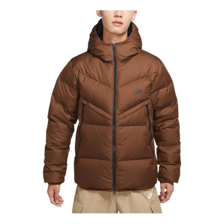 Nike hooded puffer jacket 'Brown' DV1132-259