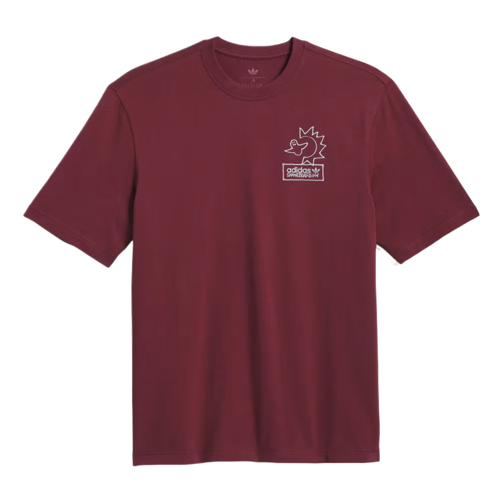 adidas Skateboarding x Mark Gonzales Not Amused T-Shirt 'Shadow Red Halo Silver' KQ6267