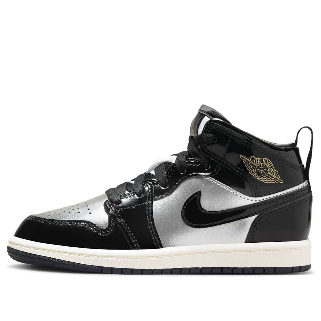 (PS) Air Jordan 1 Mid SE 'Black Metallic Silver Gold' FZ3937-001