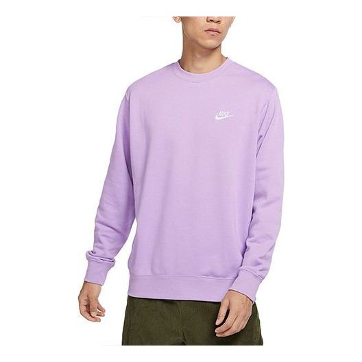 Nike Sportswear Club French Terry Logo Sweatshirt 'Olive Pink Purple' BV2667-589