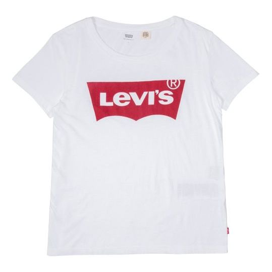 Levis Logo Printing Round Neck Short Sleeve White T-Shirt 17369-0053