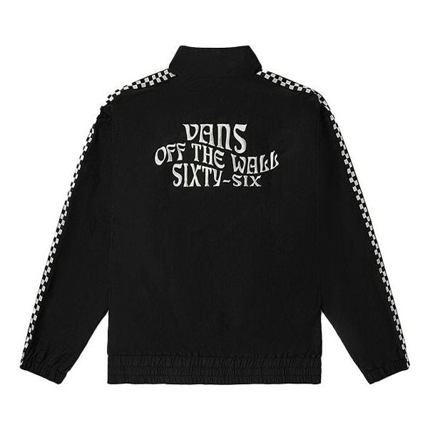 Vans SS22 Grid Printing Zipper Jacket Couple Style Black VN0A5HA5BLK