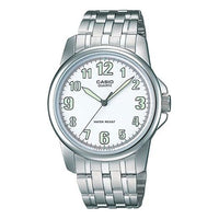 CASIO Waterproof Stainless Steel Strap Mens SilverWhite Analog MTP-1216A-7B
