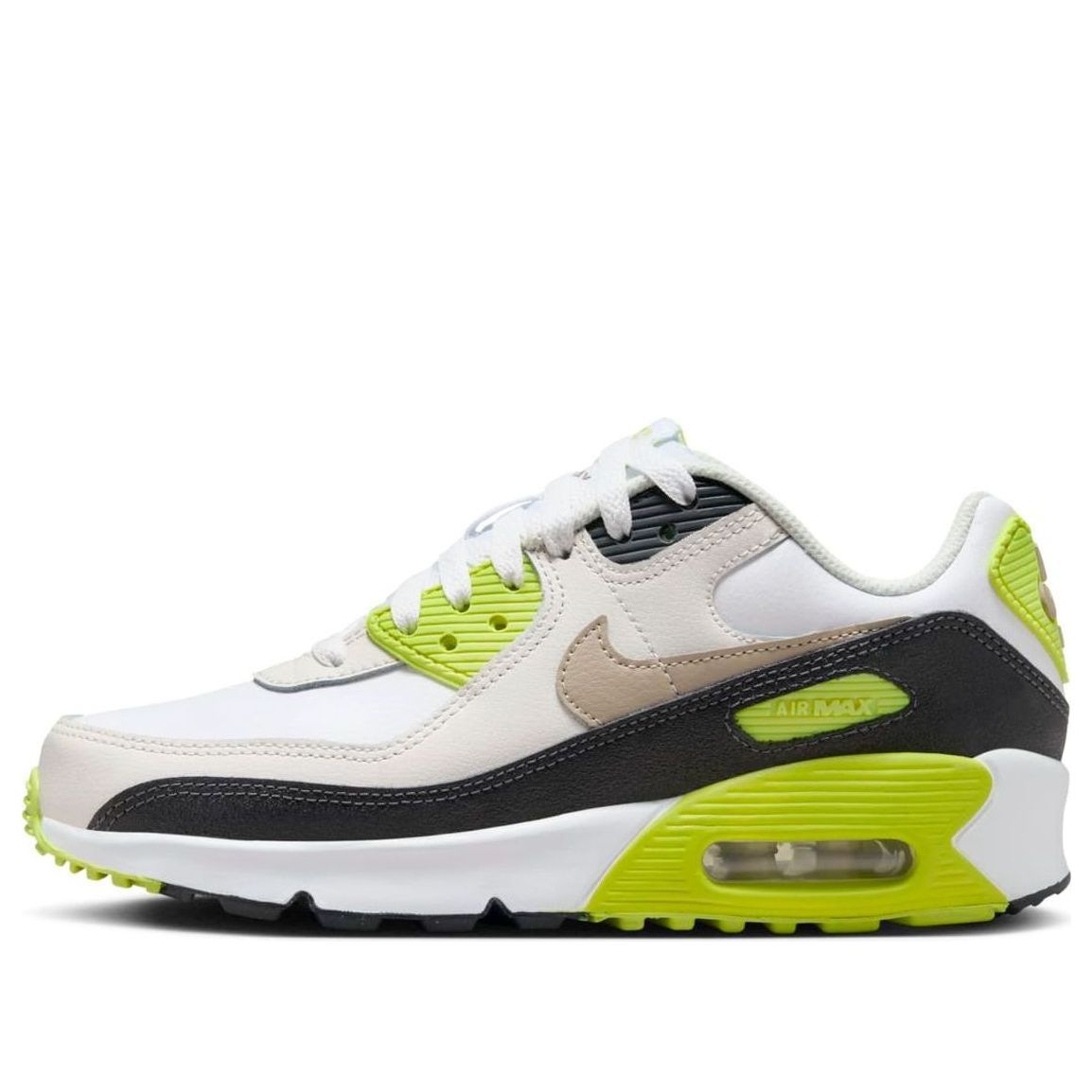 (GS) Nike Air Max 90 'White Cyber Dark Smoke Grey Khaki' HF6358-103