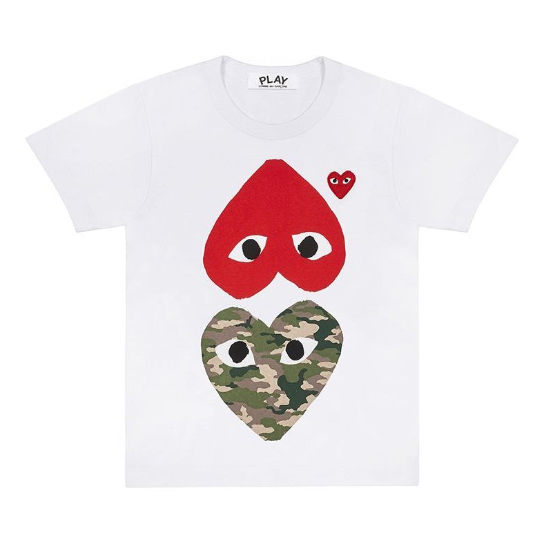 COMME des GARCONS PLAY Camouflage Logo Printing Short Sleeve Tee 'White' AZ-T248-051-1