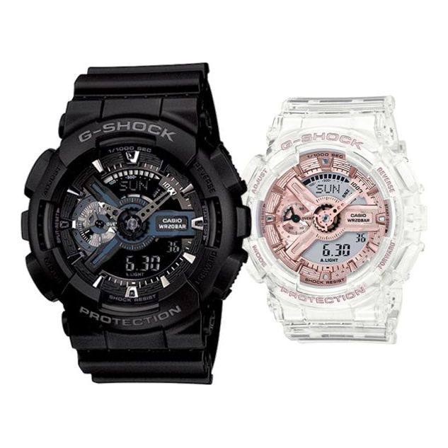 CASIO Baby-G 'Black & White' GA-110-1BDR&GMA-S110SR-7A