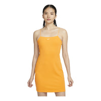 (WMNS) Nike Sportswear Chill Knit Tight Mini-Rib Cami Dress 'Yellow' FN4158-717