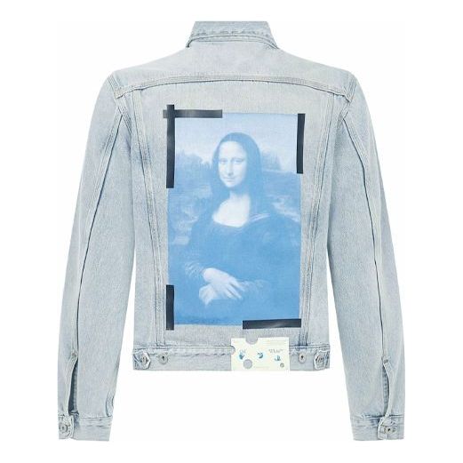 Off-White SS21 Back Printing Denim Jacket Blue OMYE054R21DEN0024010