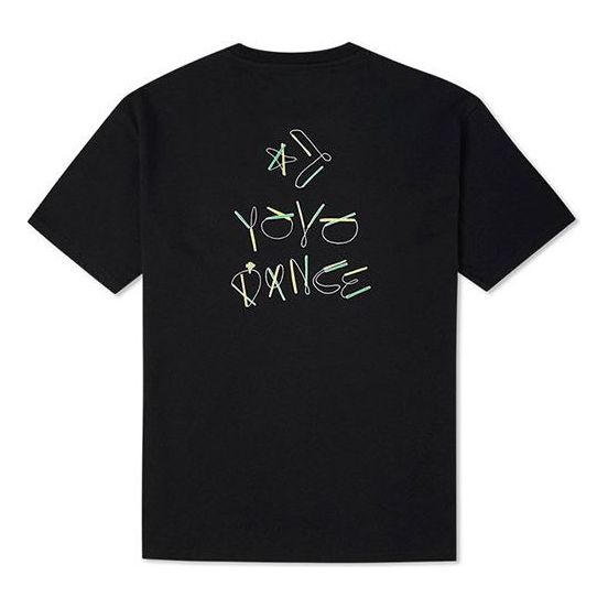 Men's Converse Alphabet Pattern Printing Sports Round Neck Short Sleeve Black 10023151-A02