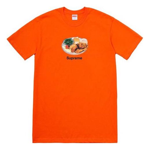 Supreme SS18 Chicken Dinner Tee Orange Printing Short Sleeve Unisex SUP-SS18-0068