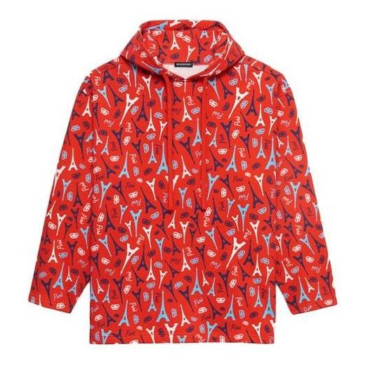 Balenciaga All Over Interlocked BB Hoodie 'Red' 594576THV676400