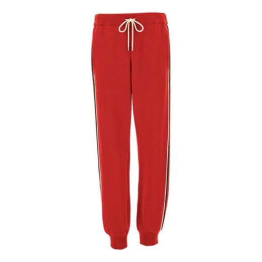 Gucci Wool Jersey Track Bottoms With Web 'Red' 673329-XJDUW-6057