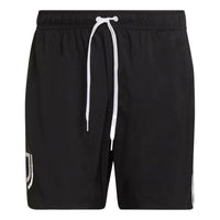 Men's adidas Swim Athleisure Casual Sports Beach Stripe Shorts Black HA6956