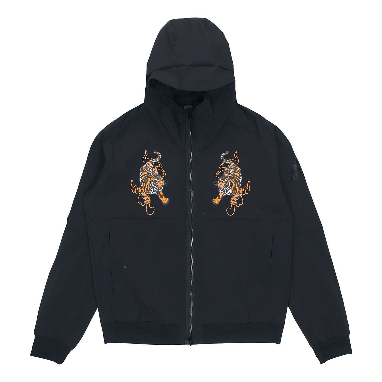 adidas Series Pattern Zipper Hooded Jacket Black GG0767