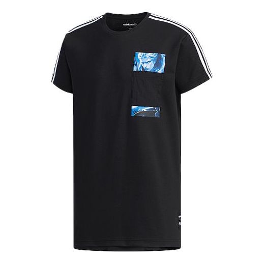 adidas neo x Crossover White Casual Sports Short Sleeve Black FR7982