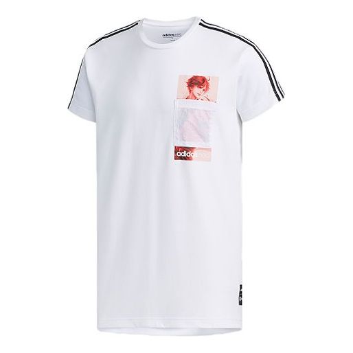 adidas neo x Crossover White Casual Sports Short Sleeve White FR7981