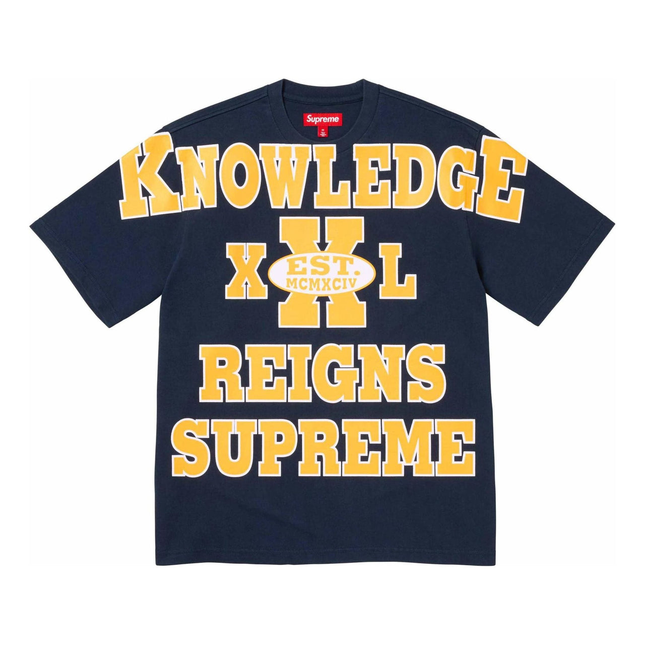 Supreme Overprint Knowledge S/S Top 'Navy Yellow' SUP-SS24-087