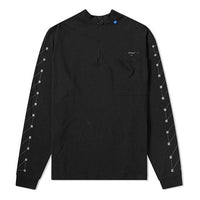 Off-White Cotton High Collar Long Sleeves Black OMAB031E191850011091