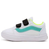 Vans Toddler Fluro Comfycush Old Skool Velcro Sneakers White/Green BP VN0A4TZIABU