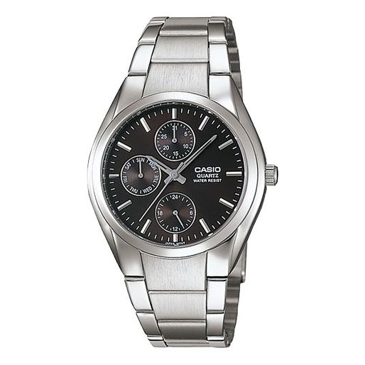CASIO Quartz Waterproof Unisex Mens SilverBlack Analog MTP-1191A-1A