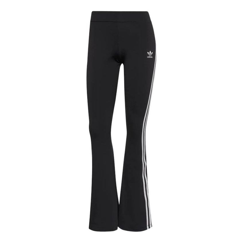 (WMNS) adidas Classics Flared Leggings Asia Sizing 'Black White' HM2139
