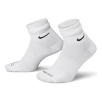 Nike Solid Color Logo Quick Dry Athleisure Casual Sports Knit Socks Unisex 2 Pairs White DH5485-100