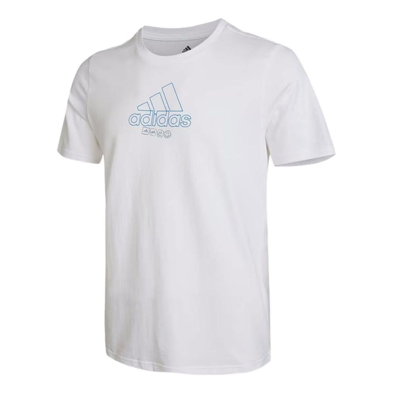 Men's adidas Back Printing Casual Round Neck Pullover Short Sleeve White T-Shirt IB9423