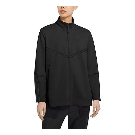 (WMNS) Nike Sportswear Tech Fleece Stand Collar Casual Cozy Black Jacket CW4297-010