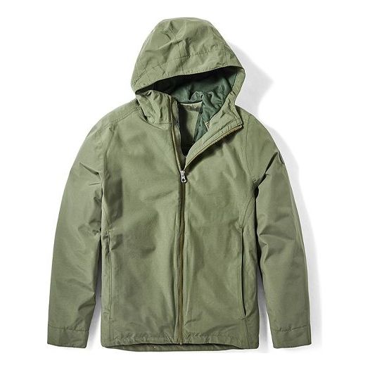 Men's Timberland waterproof Zipper Hooded Jacket Green A29XAA58