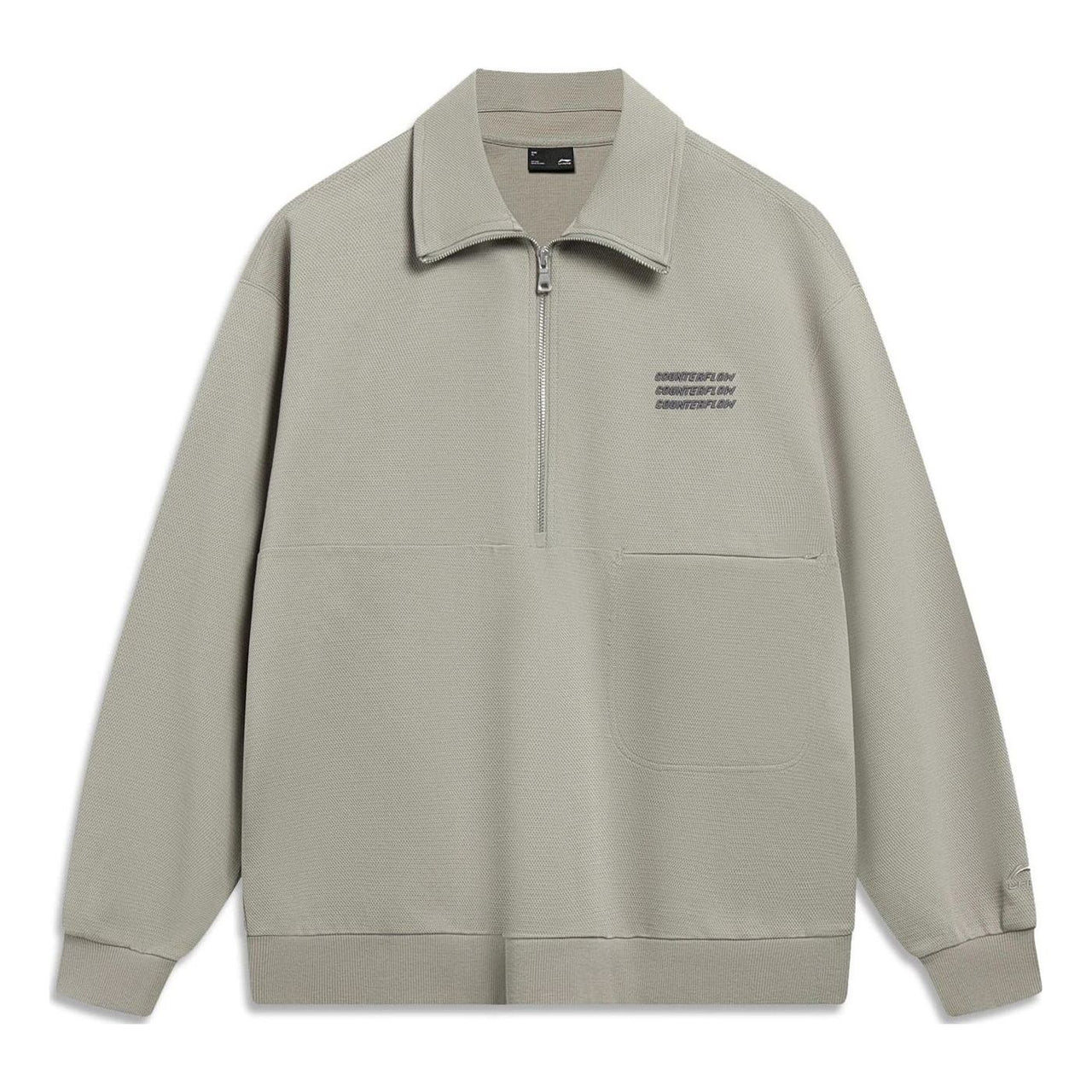 Li-Ning Counterflow Triple Logo Half Zip Sweatshirt 'Grey' AWDT589-4