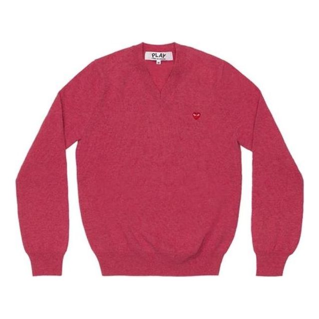 COMME des GARCONS PLAY V-Neck Pullover With Small Red Heart 'Pink' AZ-N078-051-4
