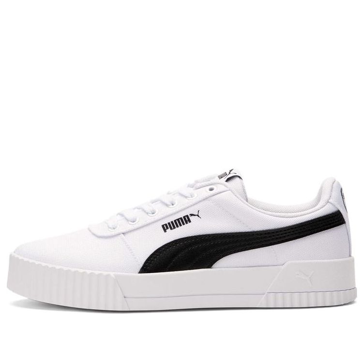 (WMNS) PUMA Carina Canvas Leisure Board Shoes White/Black 368669-01