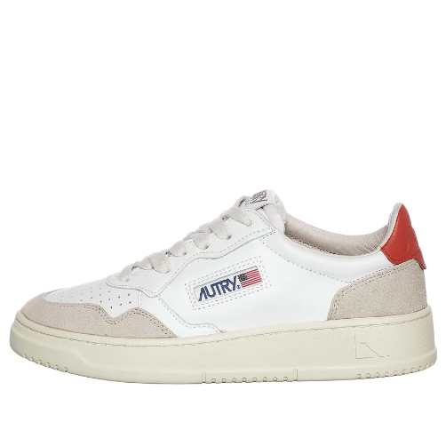 (WMNS) Autry Medalist Leather Suede Low 'White Beige Orange' AULW-LS45
