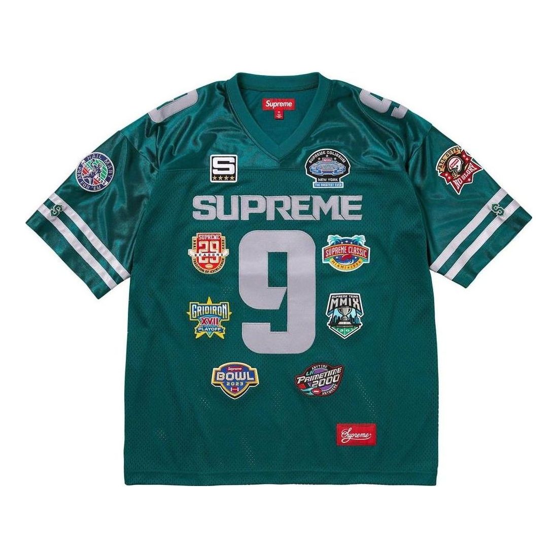 Supreme FW23 Week2 Championship Embroidered Football Jersey 'Green' SUP-FW23-060