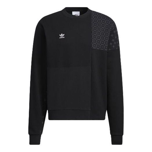 adidas originals CNY Limited Pattern Printing Sports Round Neck Pullover Black HC0565