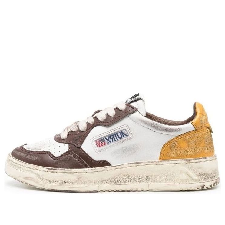 (WMNS) Autry Medalist Low Super Vintage Sneakers 'White Brown Yellow' AVLW-SV12