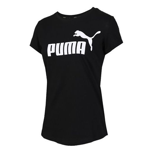 (WMNS) PUMA Sports Gym Printing Short Sleeve Black 581631-01