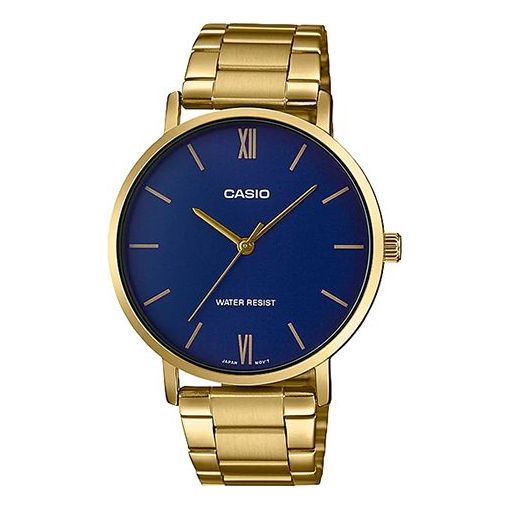 Casio Analog Watch 'Gold Royal Blue' MTP-VT01G-2B
