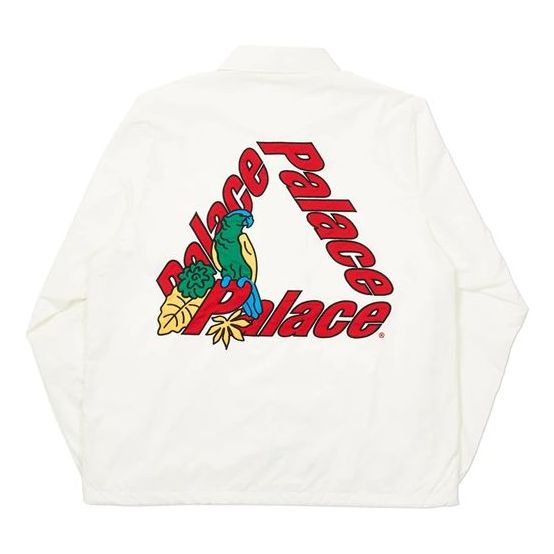 PALACE Embroidered Logo Coach Jacket Unisex White P19JK004