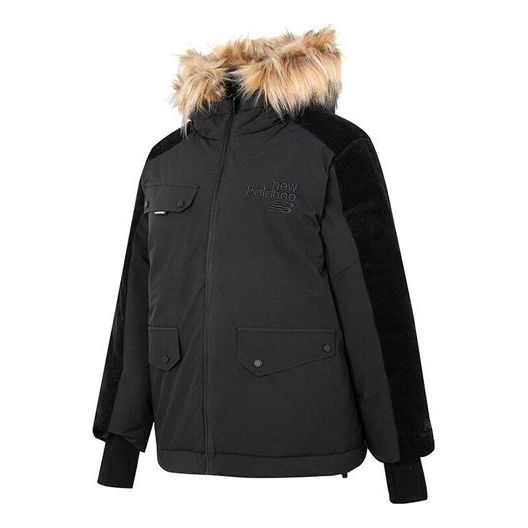 (WMNS) New Balance Winter Windproof Coat 'Black Brown' AWJ24306-BK