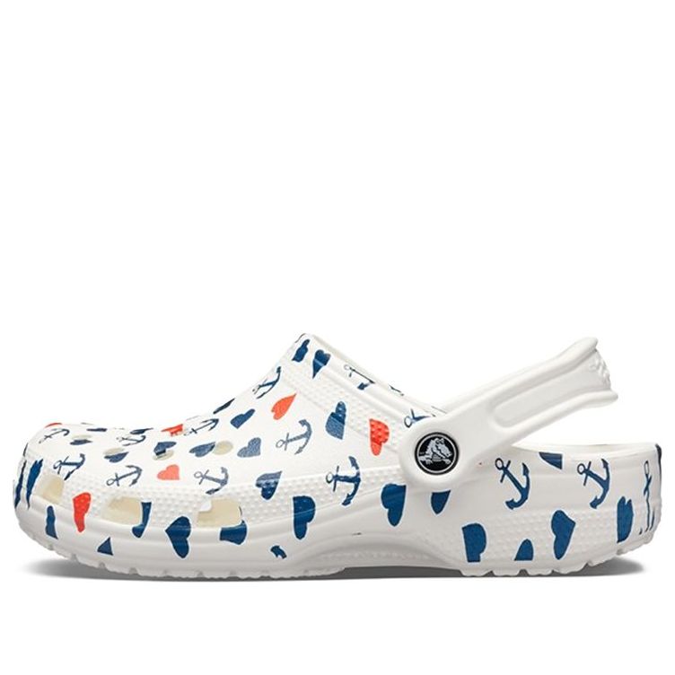Crocs Classic Clog Printing Sandals White Blue 206053-94S
