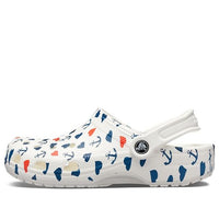 Crocs Classic Clog Printing Sandals White Blue 206053-94S