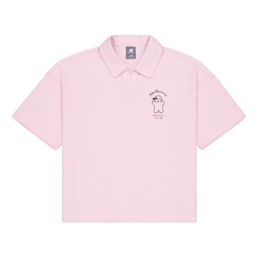 (WMNS) New Balance Graphic Polo Shirt 'Pink' NFE27052-PK