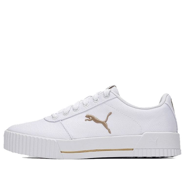 (WMNS) PUMA Carina Summer Cat Leisure Board Shoes White/Golden 373997-12