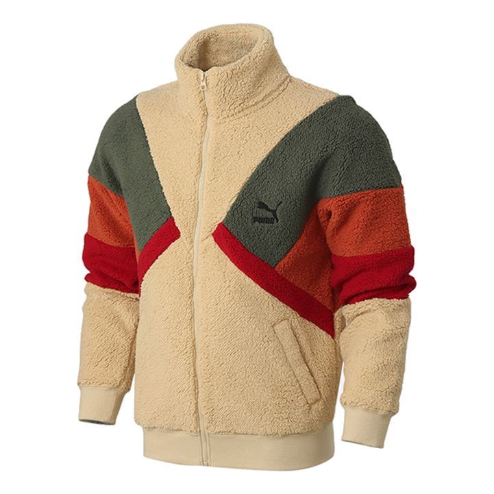 PUMA Retro Block Sherpa Jacket 'Brown Red Green' 530808-12