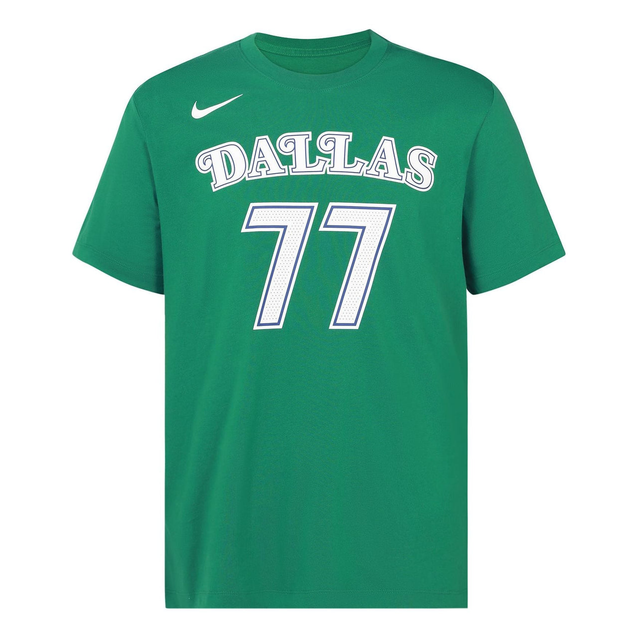 Nike Basketball Logo Round Neck Short Sleeve Dallas Mavericks Doncic No. 77 Green CT9911-315