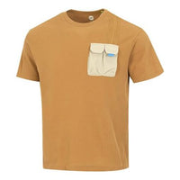 Men's adidas neo Contrasting Colors Pocket Athleisure Casual Sports Round Neck Short Sleeve Wheat T-Shirt HN4706