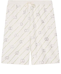 Gucci Cotton Jersey Shorts With Crystals 'Off White' 693049-XJFY8-9088